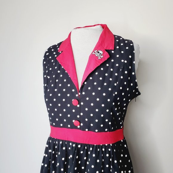 Sourpuss Black and Red Polka Dot Mini Dress - Picture 5 of 13